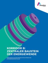 Titelblatt der Projektbroschüre von Korridor B zeigt vereinfachte Illustration eines Erdkabels. Titel ist: "Korridor B: Zentraler Baustein der Energiewende"